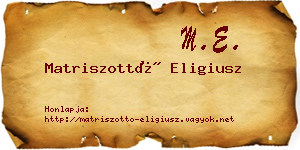Matriszottó Eligiusz névjegykártya